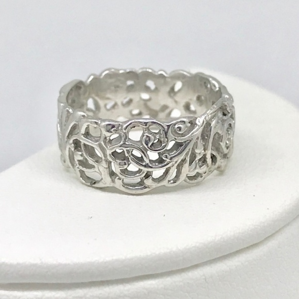 NWT sterling silver .925 filagree band handmade - Picture 5 of 6